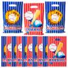 AwserTantue Baseball Party Favor Bag - 50Pcs Blue and Red Baseball Plastic Goodie Candy Treat Bag with Handle Gift Wrap Decoration for Kid Birthday Baby Shower Sport Game Decoration Party Favor Supply view 1