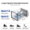 eWonLife X-Large Shoe Boxes with Magnetic Door, 12-Pack Stackable Shoes Storage Organizer for Closet, Clear Plastic Sneaker Container Shoe Rack for Size 12, Black view 2