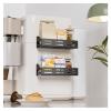 Carwiner 3 Pack Magnetic Spice Rack for Refrigerator with Paper Towel Holder, Magnetic Refrigerator Organizer, Strong Magnetic Fridge Shelf, Rustproof Side Fridge Storage Rack for Kitchen view 2
