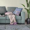 HomeRoots Blue and Yellow Broadcloth 18 Blue Yellow Patch Indoor Outdoor Throw Pillow view 4