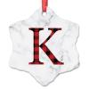 Initial Letter K Christmas Ornaments Personalized Monogram Christmas Ornaments 2022 Red and Black Plaid Letter Christmas Tree Ornaments Keepsake Gifts for Holiday Souvenir Wedding Birthday view 1