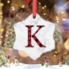 Initial Letter K Christmas Ornaments Personalized Monogram Christmas Ornaments 2022 Red and Black Plaid Letter Christmas Tree Ornaments Keepsake Gifts for Holiday Souvenir Wedding Birthday view 2
