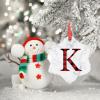 Initial Letter K Christmas Ornaments Personalized Monogram Christmas Ornaments 2022 Red and Black Plaid Letter Christmas Tree Ornaments Keepsake Gifts for Holiday Souvenir Wedding Birthday view 3
