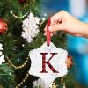 Initial Letter K Christmas Ornaments Personalized Monogram Christmas Ornaments 2022 Red and Black Plaid Letter Christmas Tree Ornaments Keepsake Gifts for Holiday Souvenir Wedding Birthday view 4