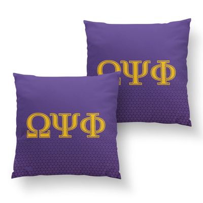 Bad Bananas BBGreek Omega Psi Phi - Official Vendor - Set of Two Throw Pillow Covers - Classic Greek Letters - 16 x 16