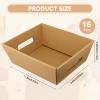 Fainne 16 Pcs Extra Large Empty Baskets for Gifts Bulk 12x10 Inch Kraft Cardboard Gifts Baskets Trays with Handles for Christmas Birthday Thanksgiving Valentines Wedding Holiday Party Supplies view 2