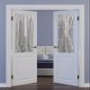 Blackout Door Curtains for Doorway Privacy, European Leaves French Door Curtain Thermal Insulated Curtains for Front Door Rod Pocket Glass Door Panel 54x40in Abstract Art Lines Plants view 2