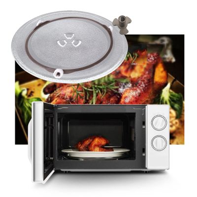 Abrasion Resistants Microwave Glass Plate-Diameter 24.5/25.5/27/31.5cm Microwave Oven Tray, With Round Rotating Ring-for Small Microwaves Durable Microwave Oven Cooking Plate ( Color : Clear , Size :