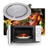Abrasion Resistants Microwave Glass Plate-Diameter 24.5/25.5/27/31.5cm Microwave Oven Tray, With Round Rotating Ring-for Small Microwaves Durable Microwave Oven Cooking Plate ( Color : Clear , Size : view 1