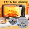 Abrasion Resistants Microwave Glass Plate-Diameter 24.5/25.5/27/31.5cm Microwave Oven Tray, With Round Rotating Ring-for Small Microwaves Durable Microwave Oven Cooking Plate ( Color : Clear , Size : view 3