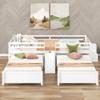 Quarte Practical Platform Bed Full Over Twin&Twin Platform Bed with Built-in Slide and Little Storage Stairway,Solid Wood Guardrail,for Kids and Toddler,Teens and Adults,Saving Space (White#D) view 3