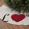 Christmas Tree Skirt, 48 inches Large Dog Paw Print Tree Skirt for Xmas Holiday Home Decor Love Heart with Rose Flower Fall Winter Carpet Mat Christmas Decorations for Slim Pencil Tabletop Trees view 2