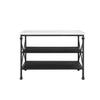 Simple Relax 2 Open Shelves Kitchen Island with Marble Top in White and Gray view 1