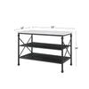 Simple Relax 2 Open Shelves Kitchen Island with Marble Top in White and Gray view 3