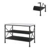 Simple Relax 2 Open Shelves Kitchen Island with Marble Top in White and Gray view 4
