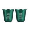 2 pcs of 80ml/160ml Double Wall Insulated Stainless Steel Espresso Cup Set, Custom Name Espresso Cup Set Heat Resistant Espresso Glasses, kids Milk Cups view 1
