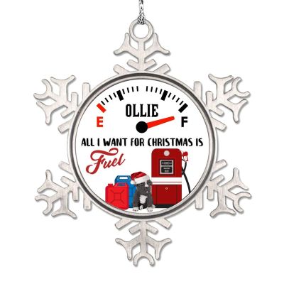 Corgi Dog Christmas Ornaments 2022 Gas Shortage Ornaments for Christmas Trees All I Want for Christmas is Fuel Personalized Dog Snowflake Ornaments Christmas Holiday Pet Gifts