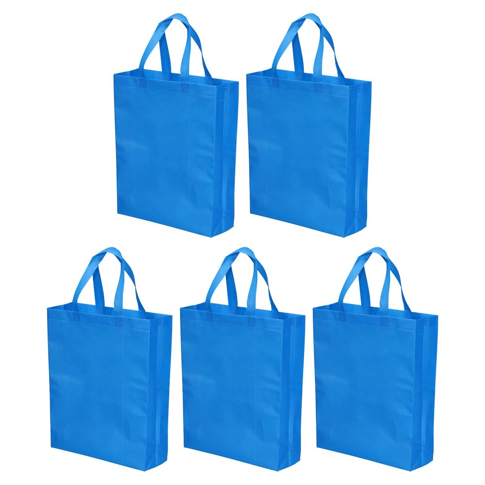 YOKIVE 10 Pack Reusable Gift Bag, DIY Blank Non-Woven Tote Bags, Great for Arts Crafts Grocery(Sky Blue, 38 x 30cm)