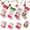 Westpearl Christmas Stockings Personalized Set of 4 Custom Christmas Stockings Customized Xmas Stocking with Name Family Ornament for Xmas Holiday Decoration-White Mixed 4567 view 3