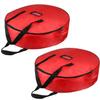 Christmas Wreath Storage Bag 25inch -Large Christmas Wreath Storage Container-Durable Oxford Fabric, Dual Zippered, Easy to Slip the Wreath in & Out, Protect Wreath Garlands from Dust -Red, Pack of 2 view 1
