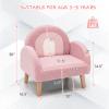 INFANS Kids Sofa, Toddler Armchair with Solid Wooden Frame Anti-Tipping Design Plush Fabric, Upholstered Children Chair for Kindergarten Playroom Preschool, Gift for Boys Girls, Toddler Couch view 3
