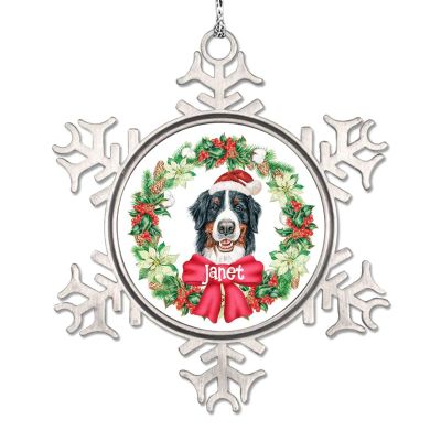 Poodle Dog Christmas Ornaments 2022 Christmas Wreath Ornaments for Christmas Trees Pet Dog Name Personalized Dog Snowflake Ornaments Christmas Farmhouse Decorative Holiday Pet Gifts