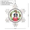 Poodle Dog Christmas Ornaments 2022 Christmas Wreath Ornaments for Christmas Trees Pet Dog Name Personalized Dog Snowflake Ornaments Christmas Farmhouse Decorative Holiday Pet Gifts view 2