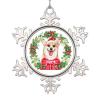 Christmas Wreath Snowflake Ornaments Pug Dog Ornaments for Christmas Trees Pet Dog Name Metal Personalized Pet Christmas Ornaments 2022 Novelty Keepsake Gifts for Holiday Souvenir Wedding Birthday view 1