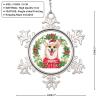 Christmas Wreath Snowflake Ornaments Pug Dog Ornaments for Christmas Trees Pet Dog Name Metal Personalized Pet Christmas Ornaments 2022 Novelty Keepsake Gifts for Holiday Souvenir Wedding Birthday view 2