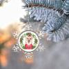 Christmas Wreath Snowflake Ornaments Pug Dog Ornaments for Christmas Trees Pet Dog Name Metal Personalized Pet Christmas Ornaments 2022 Novelty Keepsake Gifts for Holiday Souvenir Wedding Birthday view 3