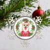 Christmas Wreath Snowflake Ornaments Pug Dog Ornaments for Christmas Trees Pet Dog Name Metal Personalized Pet Christmas Ornaments 2022 Novelty Keepsake Gifts for Holiday Souvenir Wedding Birthday view 4
