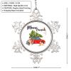 Snowflake Red Truck Christmas Decorations for Tree Beagle Dog Christmas Ornament 2022 Merry Christmas Pet Metal Snowflake Ornaments Unique Keepsake Gifts for Mom Bridesmaid Bridal Shower view 2