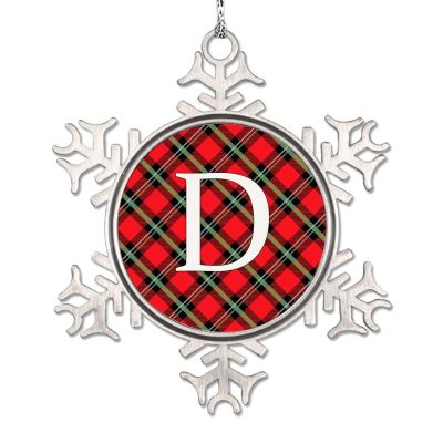Initial Letter D Christmas Ornaments 2022 Christmas Buffalo Check Ornaments for Christmas Trees Personalized Monogram Snowflake Ornaments Novelty Keepsake Gifts for Mom Bridesmaid Bridal Shower