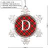 Initial Letter D Christmas Ornaments 2022 Christmas Buffalo Check Ornaments for Christmas Trees Personalized Monogram Snowflake Ornaments Novelty Keepsake Gifts for Mom Bridesmaid Bridal Shower view 2