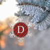 Initial Letter D Christmas Ornaments 2022 Christmas Buffalo Check Ornaments for Christmas Trees Personalized Monogram Snowflake Ornaments Novelty Keepsake Gifts for Mom Bridesmaid Bridal Shower view 3
