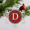 Initial Letter D Christmas Ornaments 2022 Christmas Buffalo Check Ornaments for Christmas Trees Personalized Monogram Snowflake Ornaments Novelty Keepsake Gifts for Mom Bridesmaid Bridal Shower view 4