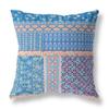 HomeRoots Blue and Yellow Broadcloth 20 Blue Yellow Patch Indoor Outdoor Throw Pillow view 1
