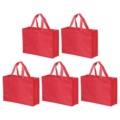 YOKIVE 10 Pack Reusable Gift Bag, DIY Blank Non-Woven Tote Bags, Great for Arts Crafts Grocery(Red, 30 x 40cm)