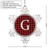 Initial Letter G Snowflake Ornaments Personalized Monogram Alphabet Christmas Ornaments 2022 Xmas Buffalo Plaid Ornament for Christmas Tree Decor Keepsake Gifts for Mom Bridesmaid Bridal Shower view 2