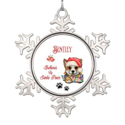Christmas Hat Dog Ornament for Christmas Tree Decor Dachshund Dog Christmas Ornament 2022 Believes in Santa Claw Pet Metal Snowflake Ornaments Unique Keepsake Gifts for Wedding Anniversary Pendants