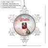 Dog Wearing Red Scarf Christmas Tree Ornaments Jack Russell Terrier Dog Christmas Ornament 2022 Hello Winter Pet Metal Snowflake Ornaments Unique Keepsake Gifts for Wedding Anniversary Pendants view 2