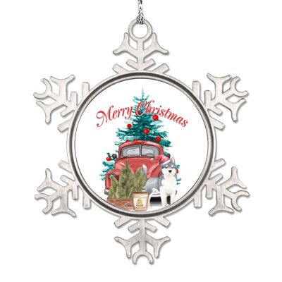 Red Christmas Truck Ornament for Christmas Tree Decor Dalmatians Dog Christmas Ornament 2022 Merry Christmas Pet Metal Snowflake Ornaments Unique Keepsake Gifts for Holiday Souvenir Wedding Birthday