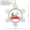 Custom Red Christmas Truck Dog Snowflake Ornaments Home for The Holidays Personalized Christmas Ornaments 2022 Poodle Dog Christmas Tree Ornaments Farmhouse Decorative Christmas Pet Gift view 2