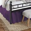 1 Piece Ruffled Bed Skirt with Split Corners - 18" Inch Drop Three Side Coverage 100% Cotton 800 Thread Count Dust Ruffled Bed Skirt, Full Size (54" x 75") Inch - Plum Solid view 1