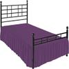 1 Piece Ruffled Bed Skirt with Split Corners - 18" Inch Drop Three Side Coverage 100% Cotton 800 Thread Count Dust Ruffled Bed Skirt, Full Size (54" x 75") Inch - Plum Solid view 2