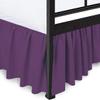 1 Piece Ruffled Bed Skirt with Split Corners - 18" Inch Drop Three Side Coverage 100% Cotton 800 Thread Count Dust Ruffled Bed Skirt, Full Size (54" x 75") Inch - Plum Solid view 3