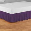1 Piece Ruffled Bed Skirt with Split Corners - 18" Inch Drop Three Side Coverage 100% Cotton 800 Thread Count Dust Ruffled Bed Skirt, Full Size (54" x 75") Inch - Plum Solid view 4