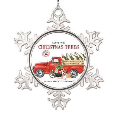 Santa Claus Red Truck Christmas Decorations for Tree French Bulldog Dog Christmas Ornament 2022 Santa Claw Christmas Trees Pet Metal Snowflake Ornaments Unique Gifts for Mom Bridesmaid Bridal Shower
