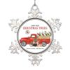 Santa Claus Red Truck Christmas Decorations for Tree French Bulldog Dog Christmas Ornament 2022 Santa Claw Christmas Trees Pet Metal Snowflake Ornaments Unique Gifts for Mom Bridesmaid Bridal Shower view 1