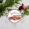 Santa Claus Red Truck Christmas Decorations for Tree French Bulldog Dog Christmas Ornament 2022 Santa Claw Christmas Trees Pet Metal Snowflake Ornaments Unique Gifts for Mom Bridesmaid Bridal Shower view 4
